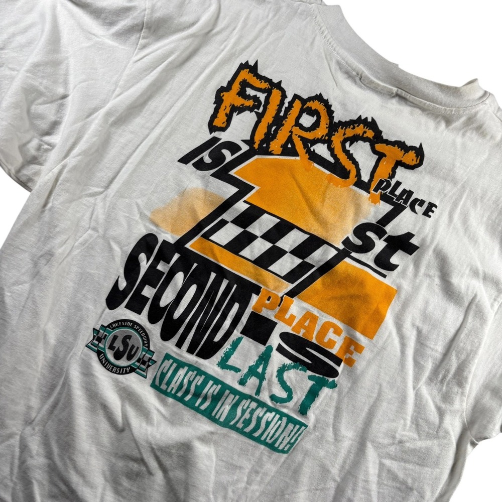 VTG Racing LSU Tee Hanes Beefy-T Lakeside Speedway Y2K Graphic Shirt Mens XL